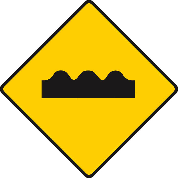 Road sign: Series of bumps or hollows ahead
