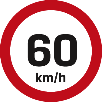 Road sign: Maximum speed is 60 km/h