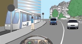 Driving theory illustration: What should a driver be aware of in this situation