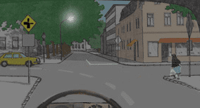 Driving theory illustration: Why might it be dangerous to drive on a poorly-lit street