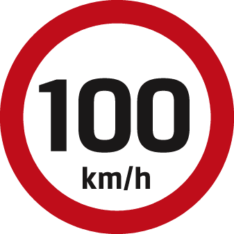 Road sign: Maximum speed is 100 km/h