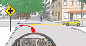 Driving theory illustration: What should the driver do
