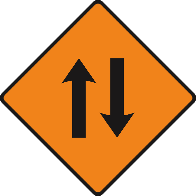 Road sign: Two-way traffic
