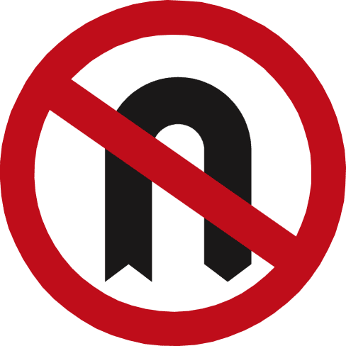 Road sign: U-turn not permitted