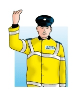 Garda signal: Traffic approaching from the front may proceed
