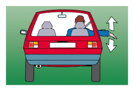 Hand signal: The driver intends to slow down or stop