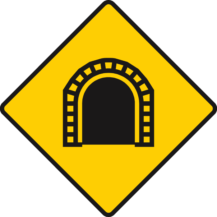 Road sign: Tunnel ahead