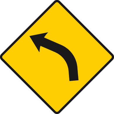 Road sign: Dangerous bend ahead