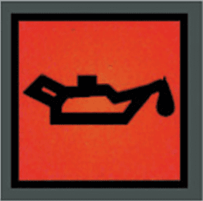 Road sign: Low engine oil level