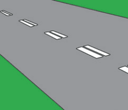Road marking: Continuous white lines ahead