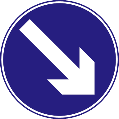 Road sign: Keep right