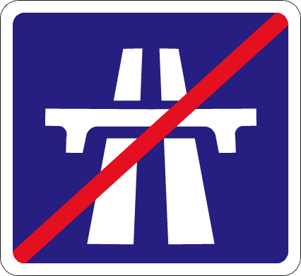 Road sign: End of motorway