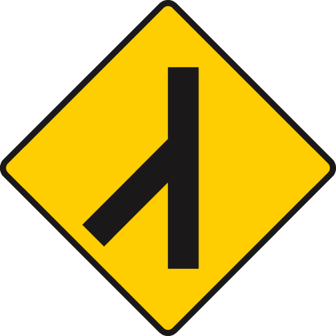 Road sign: Traffic merging from the left