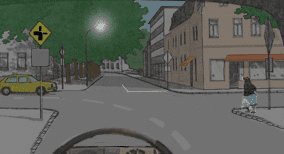 Driving theory illustration: Why might it be dangerous to drive on a poorly-lit street