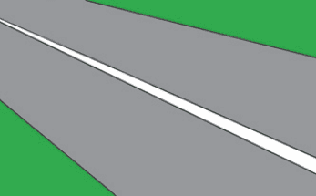 Road marking: All traffic must keep to the left of the white line