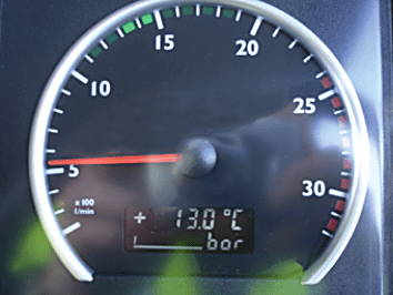 Driving theory illustration: What does a rev counter provide information on