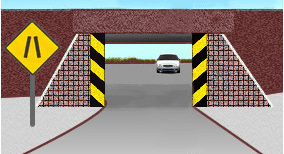 Driving theory illustration: What should a driver do on the approach to this situation