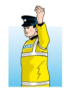 Garda signal: The Garda is beckoning on traffic approaching from either side