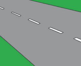 Road marking: A driver must not cross the broken white line unless it is safe to do so