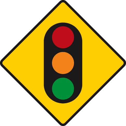 Road sign: Traffic signals ahead