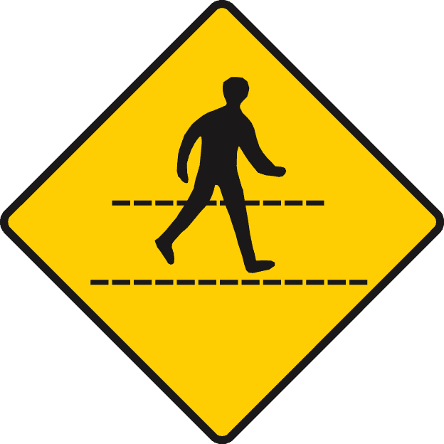 Road sign: Pedestrian crossing ahead