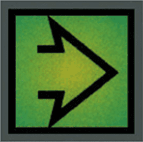 Road sign: Directional indicator on