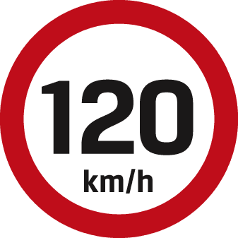 Road sign: Maximum speed is 120 km/h